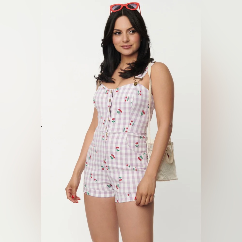 Unique vintage gingham overall